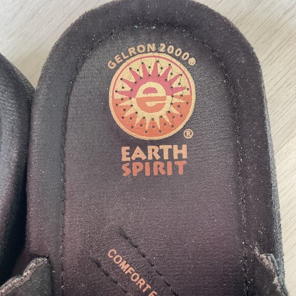 Earth Spirit Washington Black Leather Suede Slingback Sandals WMS 9 - Picture 10 of 13